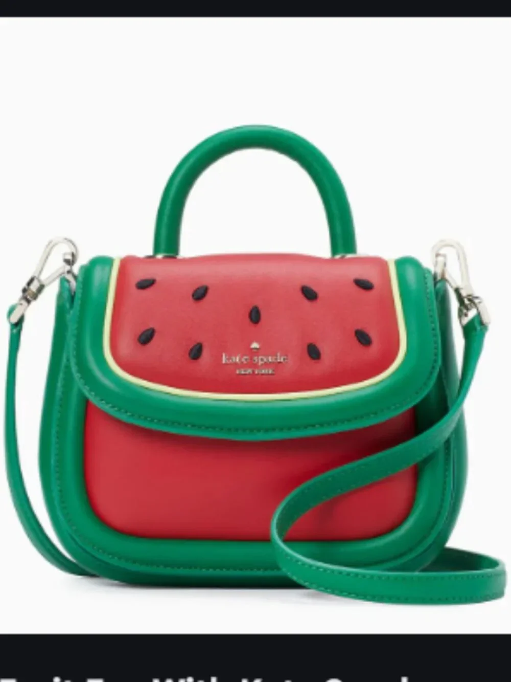 Kate Spade Puffy Watermelon Mini Top Handle bag with crossbody strap - Picture 7 of 17